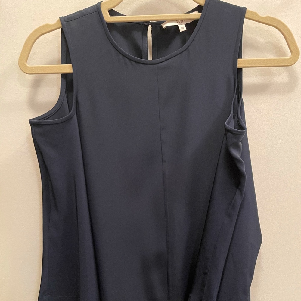 Tibi Cold Shoulder Deep Navy Top - Picture 7 of 9